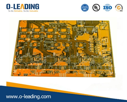 6 Mulitlayer ENIG PCB, with a yellow soldermask and a thickness of 2.0 mm