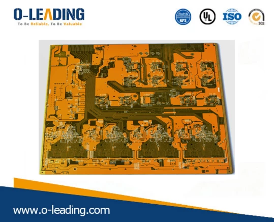 6 Mulitlayer ENIG PCB, with a yellow soldermask and a thickness of 2.0 mm
