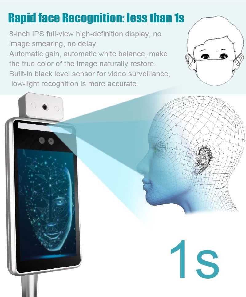 Face temperature measurement Walk Through Face recognition Thermal scanner