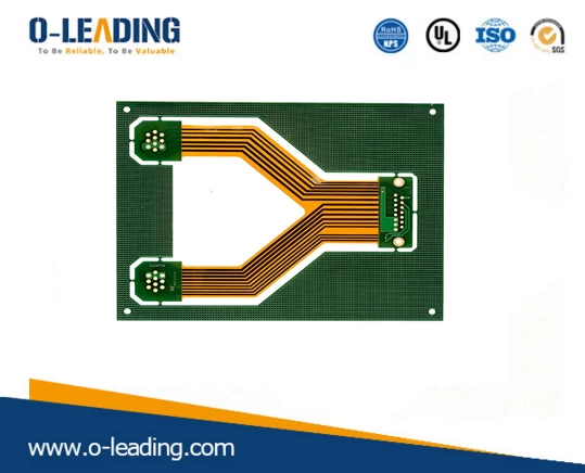 Multilayer starr-flex PCB, 6L Flexi PCB, Polyimid + FR-4, OEM-Hersteller in China, hohe TG-Material, 1,6 mm Plattendicke, Immersion Gold Leiterplatte