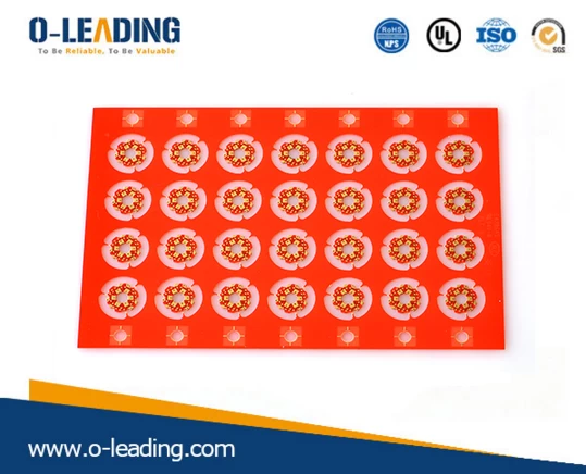 Dünnschichtsilikon-Solarzellen-Leiterplatte, 2-lagige starre Leiterplatte mit roter Lötmaske und einer Dünnschichtdicke von 0,15 mm