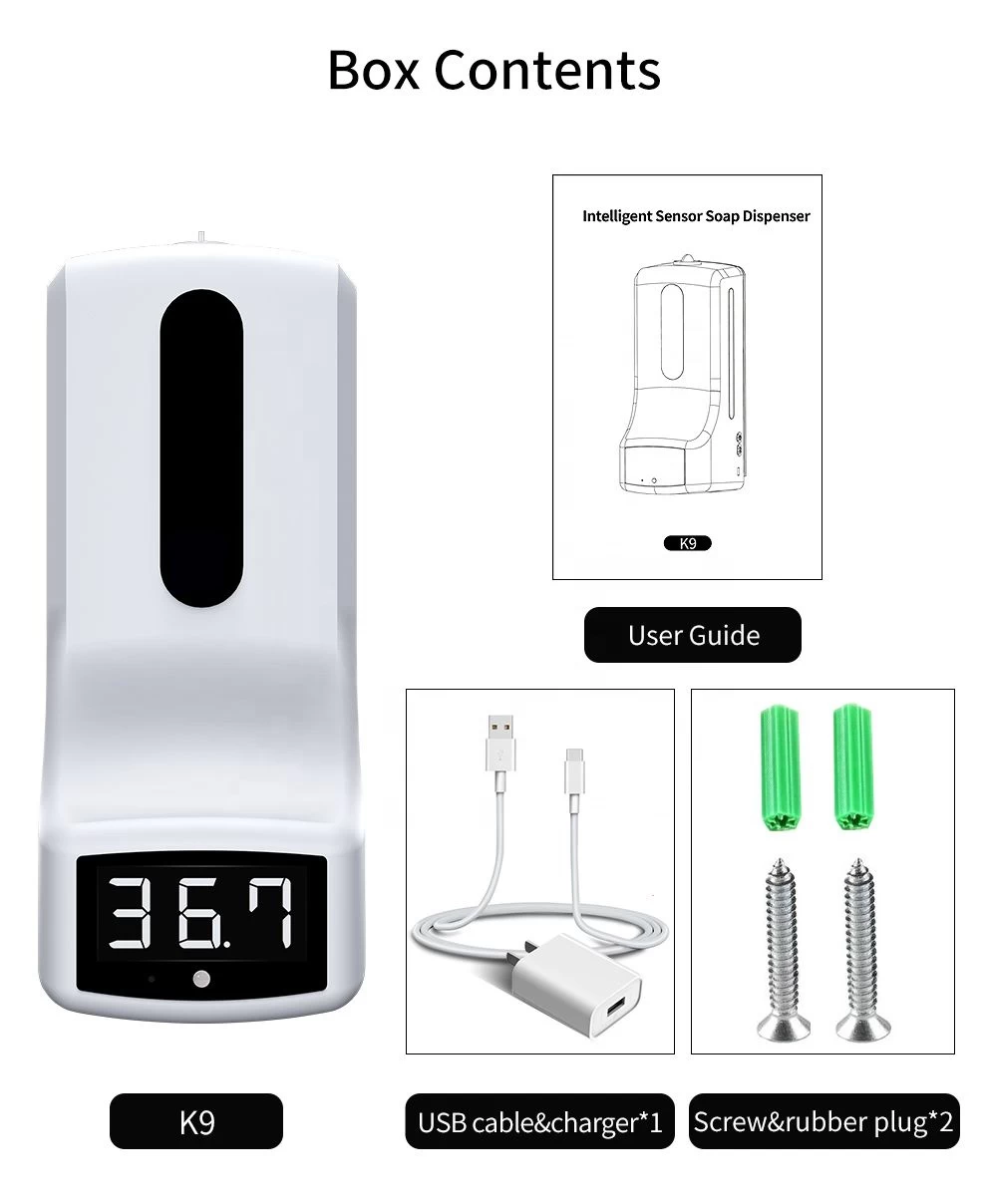 Top quality 1000ml automatic liquid soap dispenser smart sensor non-contact touchless automatic soap dispenser LCD display