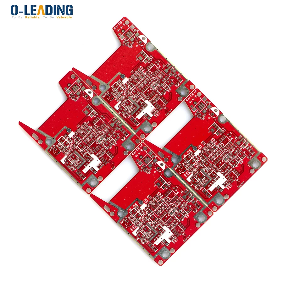 double layer pcb with red S/M and LF-HASL surface treatment with RohS