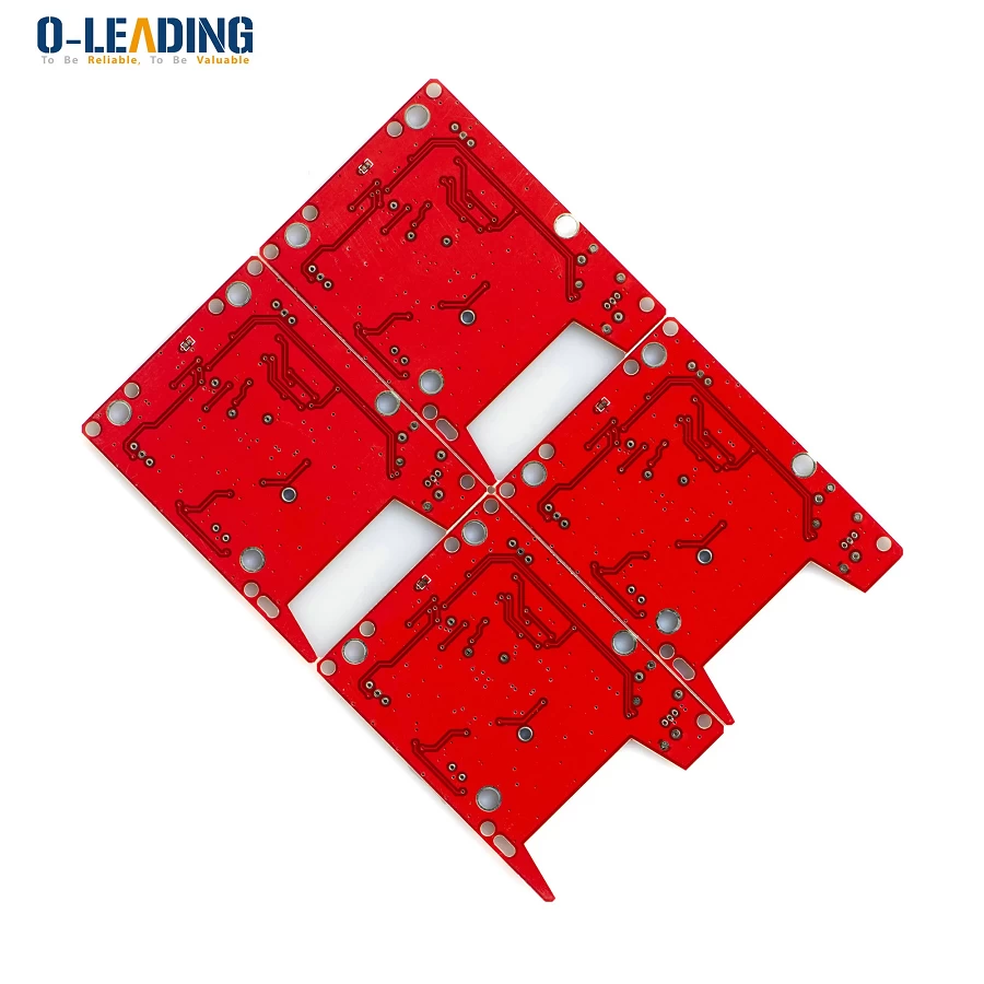 double layer pcb with red S/M and LF-HASL surface treatment with RohS