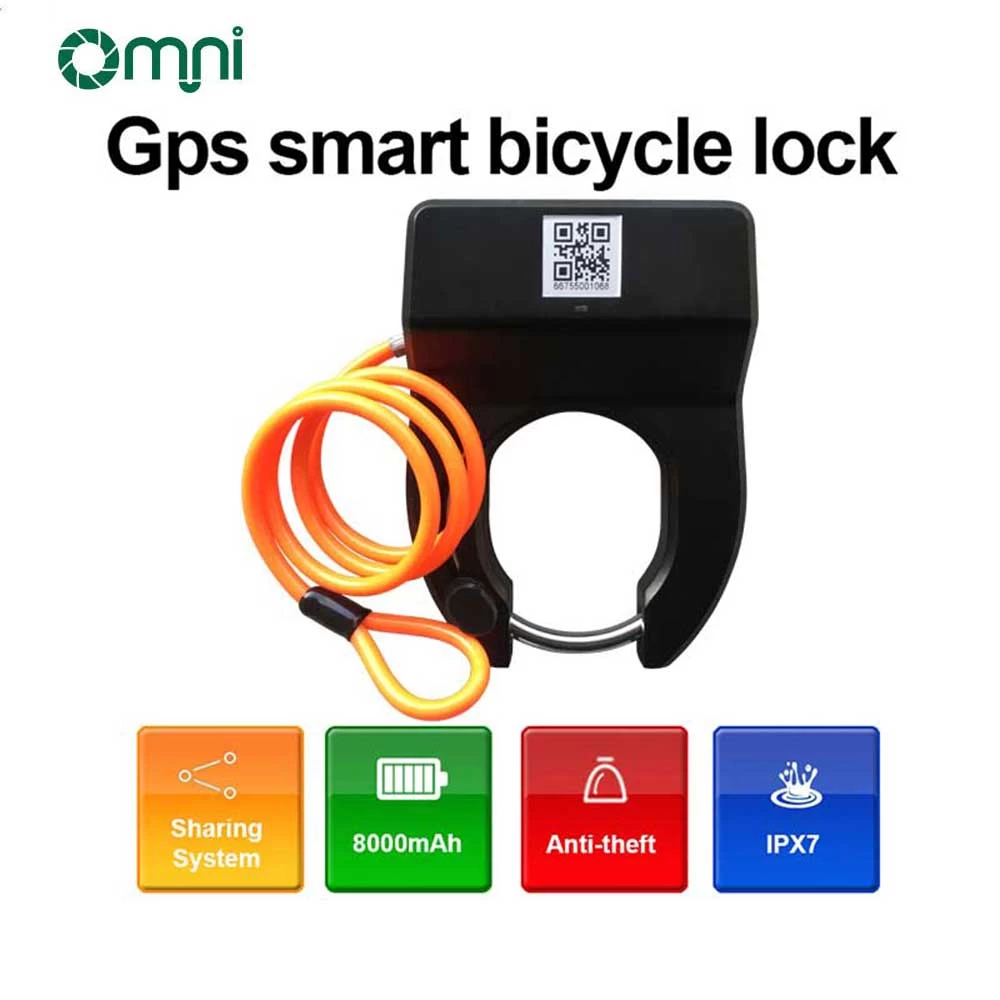 Cerradura inteligente con código QR para bicicleta, alarma GPS, cerradura para bicicleta con aplicación de Control GPRS