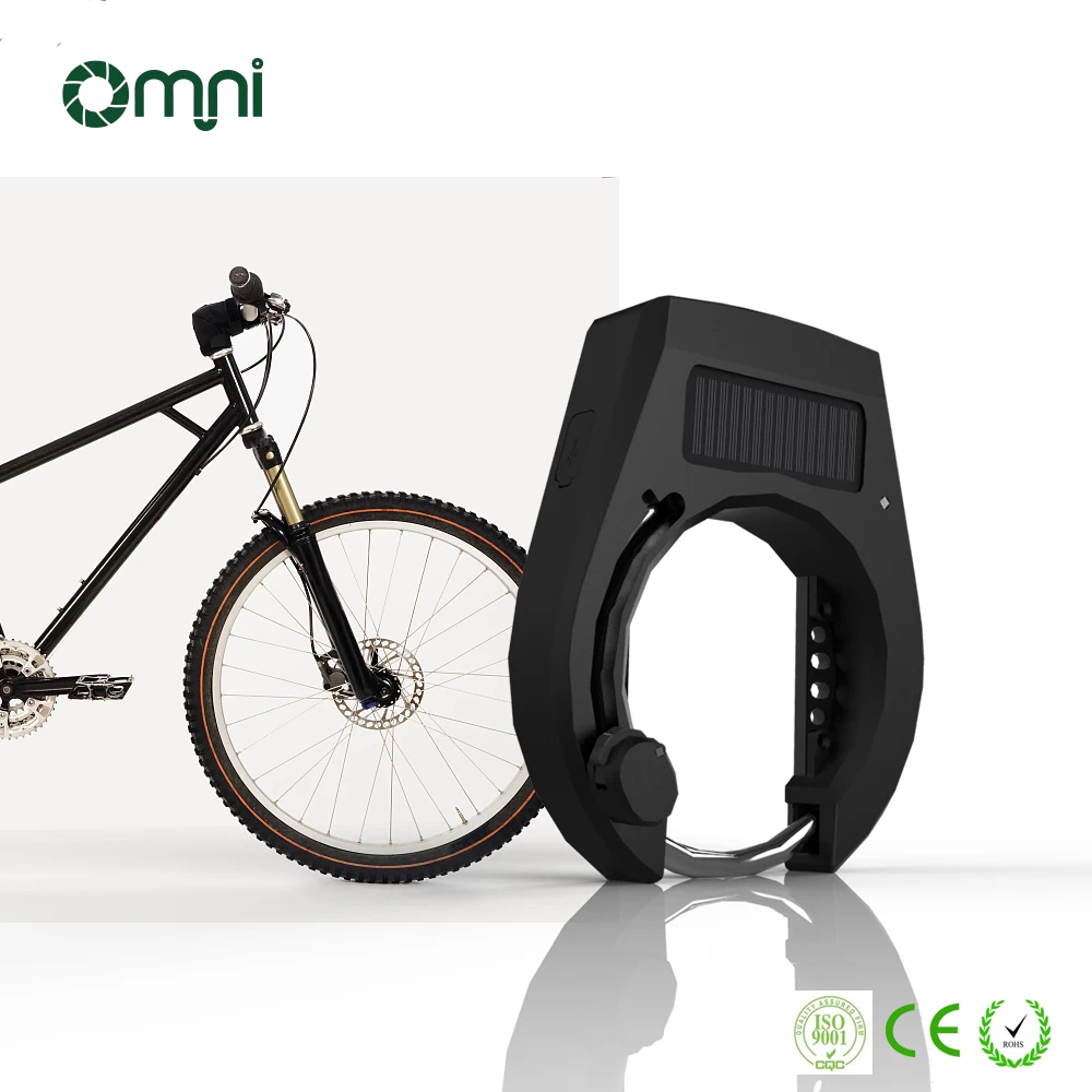 Bloqueio de bicicleta móvel de compartilhamento público com GPS inteligente, aplicativo móvel com painel solar e bloqueio de bicicleta da cidade com GPS