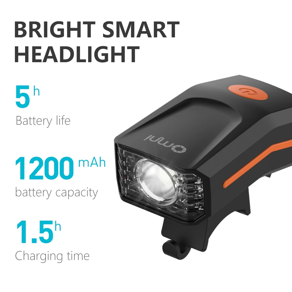 Bright Smart USB 可充电高亮度头灯自行车高光 300 流明前灯