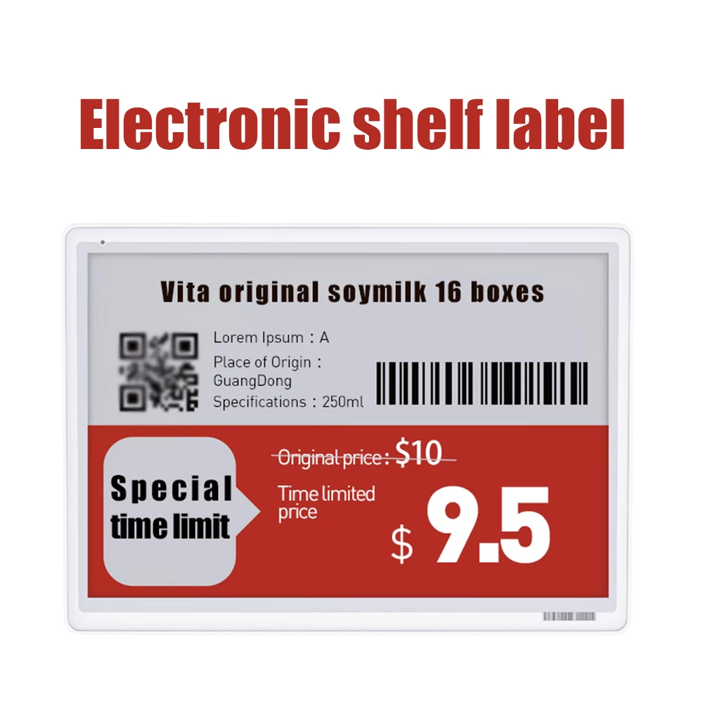 Étiquette électronique d'étagère électronique d'étiquette de prix d'encre numérique pour le supermarché