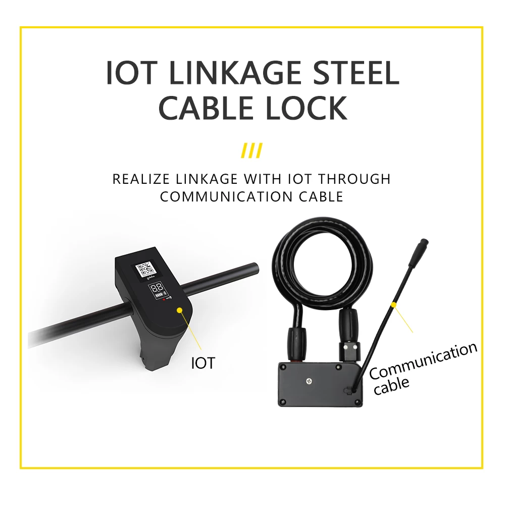 Portable IOT Linkage Steel Cable Lock Keyless Lock High Hardness Alloy Steel Lock for Scooters/Bicycles/Motorcycles/Battery bikes/Doors