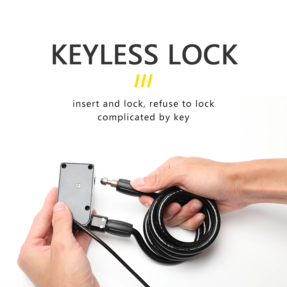 Draagbare Iot Linkage Staal Kabelslot Keyless Lock Hoge hardheid Legering Staalvergrendeling voor scooters / fietsen / motorfietsen / batterijfietsen / deuren