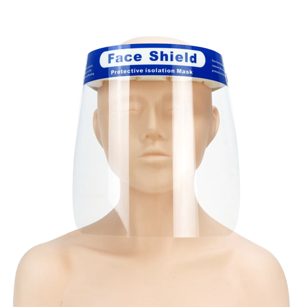 Bouclier de protection facial de sécurité avec protection anti-buée cracheuse à large visière, écran transparent léger avec bande élastique réglable pour hommes femmes