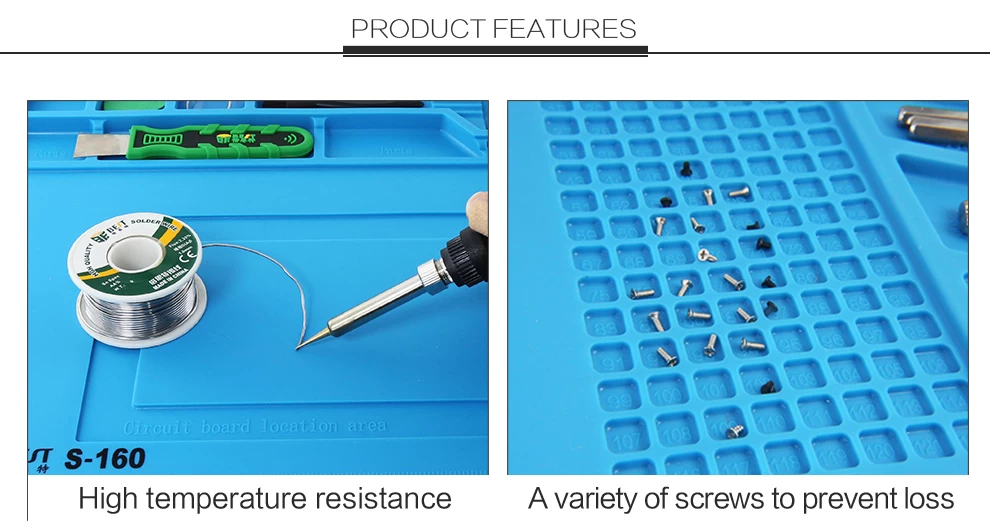 45x30cm Magnetic Heat Insulation Silicone Pad Desk Mat Maintenance Platform  with Magnetic Section for BGA Soldering Repair Station Sale - Banggood USA  Mobile-arrival notice