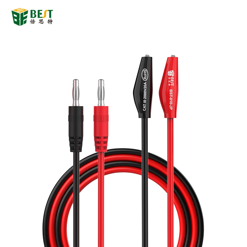 2000V 20A Superconducting Alligator Clip Test Lead Crocodile Clip Lab Test Cable with soft silicone for Multimeter