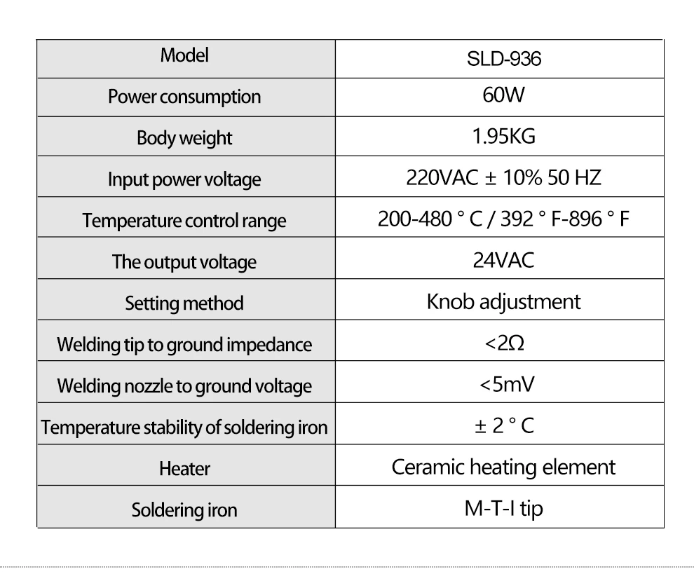 Solnde-936 Precise temperature control, fast heating 60W24V anti-static constant temperature soldering station