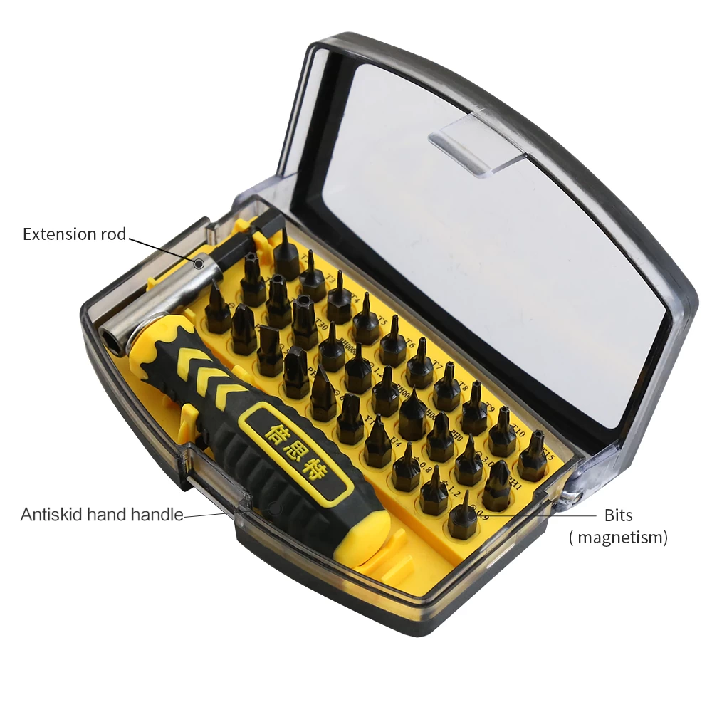 BEST 21068 32pcs in 1 Hand Tool Precision Magnetic Screwdriver Set for Repairing Computer Home Appliance