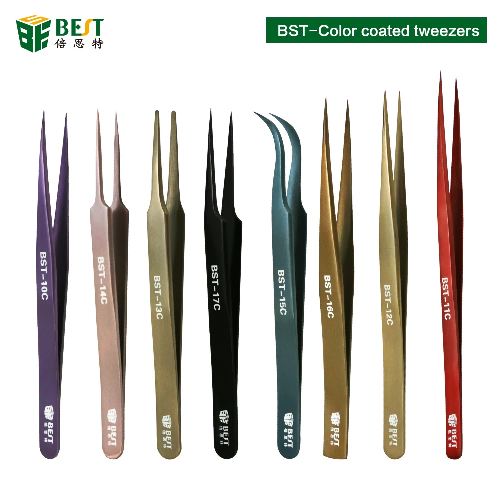 China BEST Colorido aço inoxidável personalizado personalizado pinça extensão de cílios fabricante