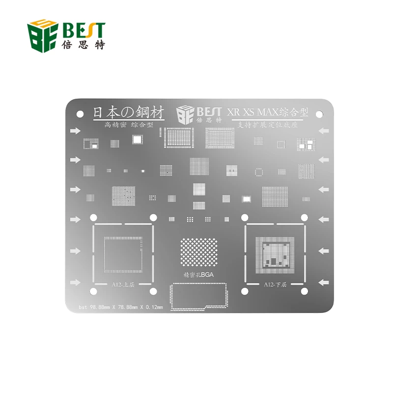 BESTE japanische Stahl IC Chip BGA Reballing Schablone Solder Template für iPhone X 8 7 6 s 6 plus SE 5S 5C 5 Motherboard-Qualität