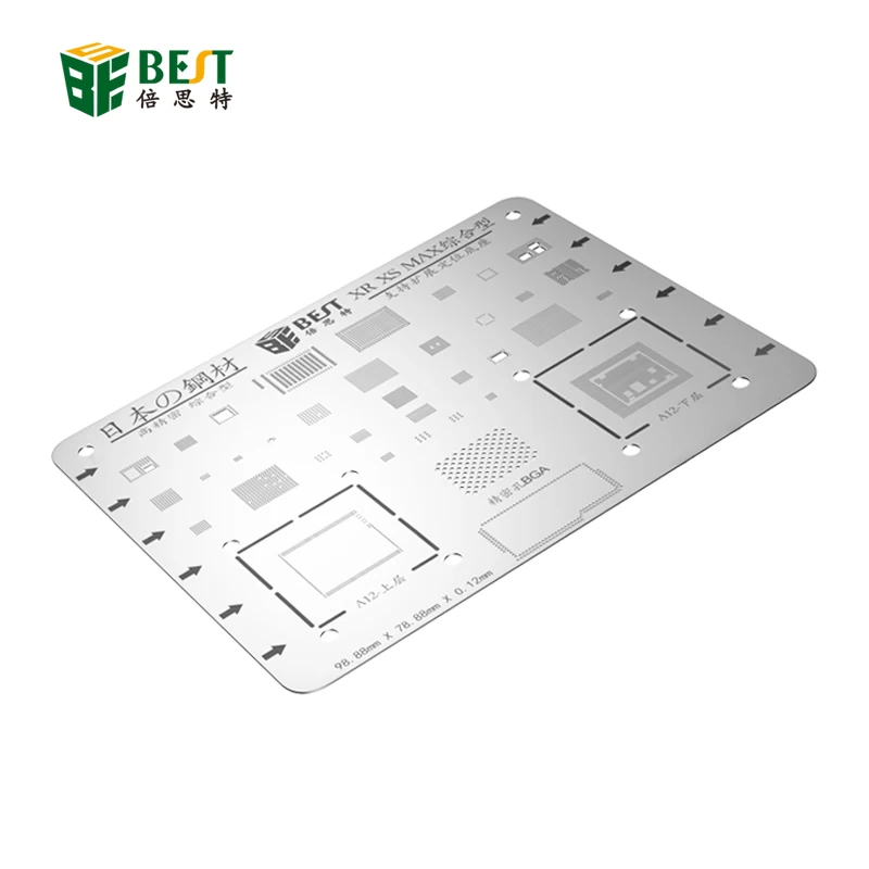BEST Japanese steel IC Chip BGA Reballing Stencil Solder Template for iPhone X 8 7 6s 6 plus SE 5S 5C 5 Motherboard high quality