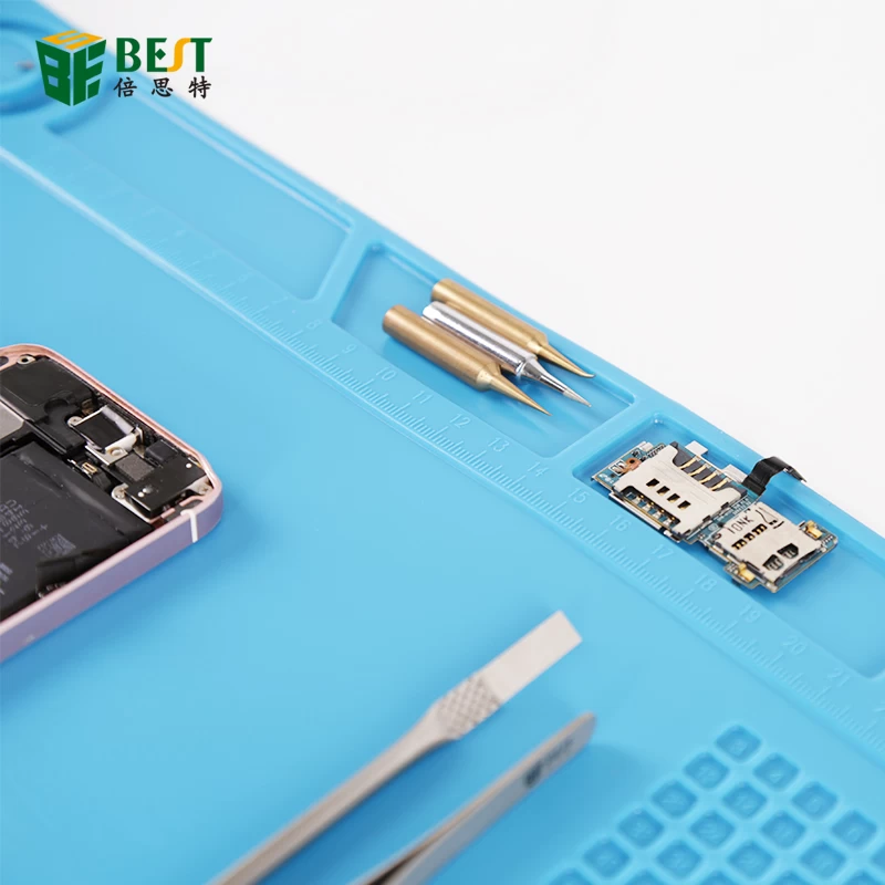 Electronics Repairs Heat Proof Anti Static Rubber Work Mat (Blue) - Tools