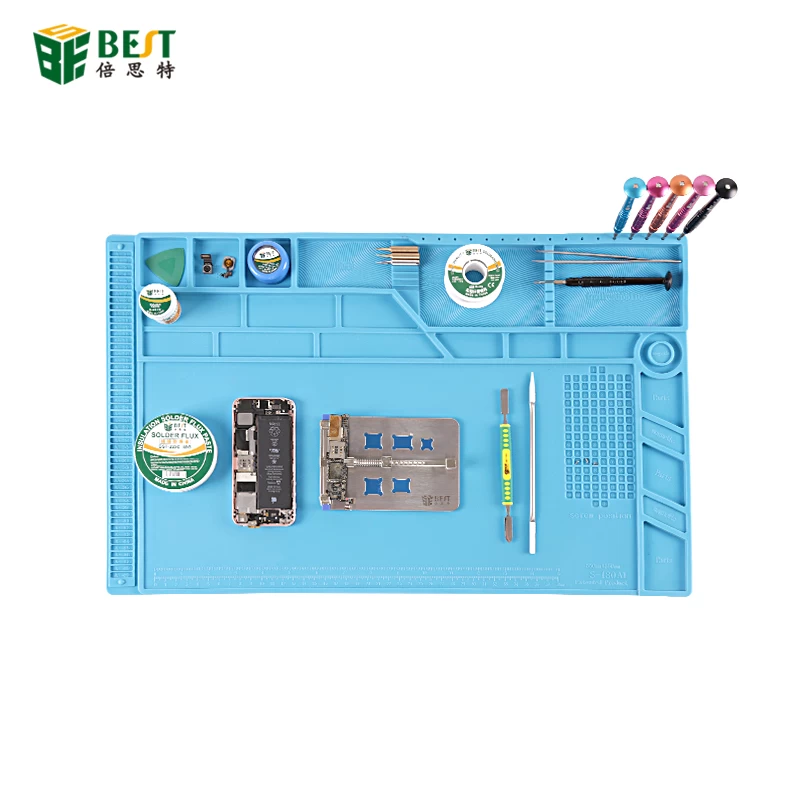 BEST S-180A1 Maintenance Platform Insulation Magnetic Repair Insulation Pad Soldering Silicone Heat Resistant Table Mat