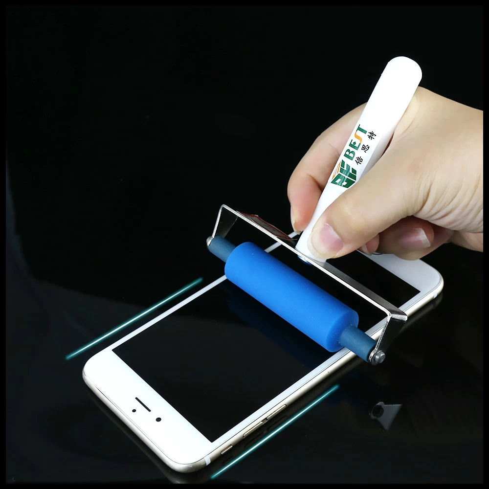 BEST-S6 LCD Laminating OCA Anti-static ABS Handle Manual Silk Screen Stretcher Cell Phone Soft Silicone Screen Roller