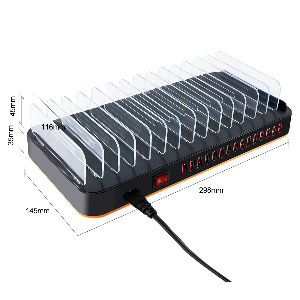 BEST USB Charging Station 15 Port Charger Station Multi Device Charger Universal for iPhone Cell Phone android Tablet