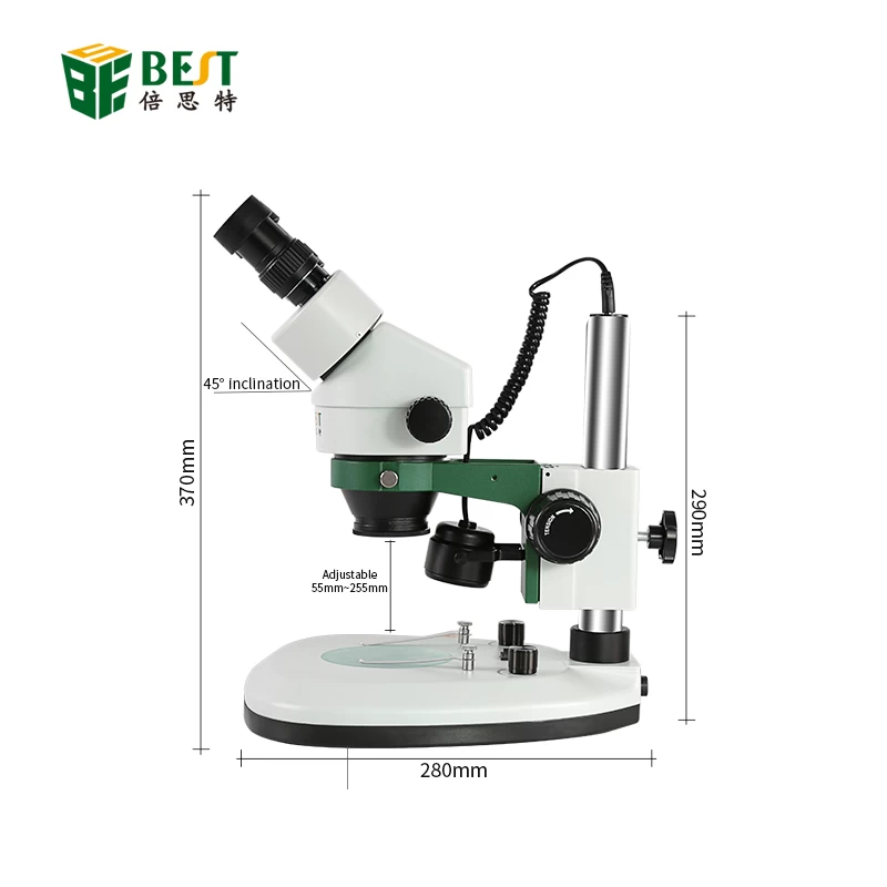 BEST X5双目立体显微镜10X / 20X以上LED灯PCB焊接工具手机维修矿物观察Microscopio