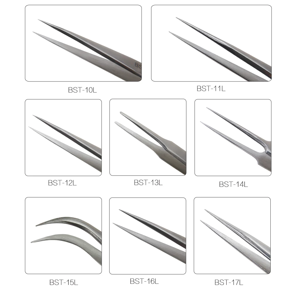 BEST eyelash extension light stainless steel tweezers