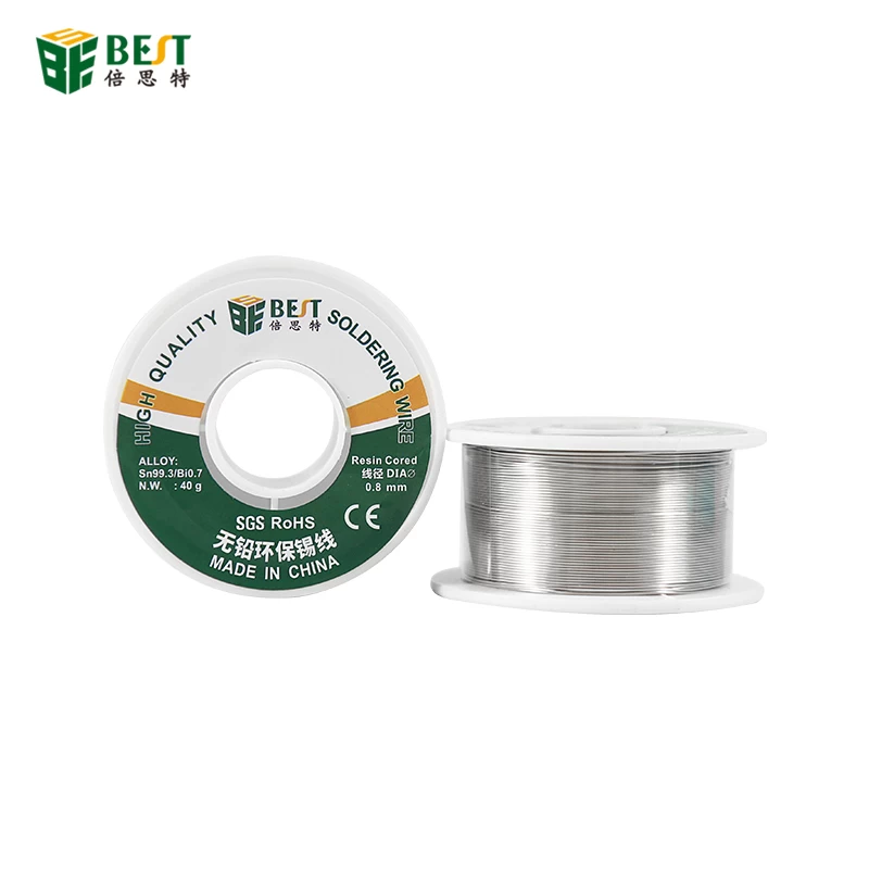 BESTOOL 40g Lead-free welding Solder Wire 0.4/0.8mm Unleaded Lead Free Rosin flux Core for Electrical Solder