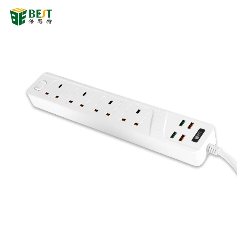 BST-03 Power Strip Smart Home Electronics Fast Charging 4 USB 4 ports Extension UK powerplug socket with UK Adapter