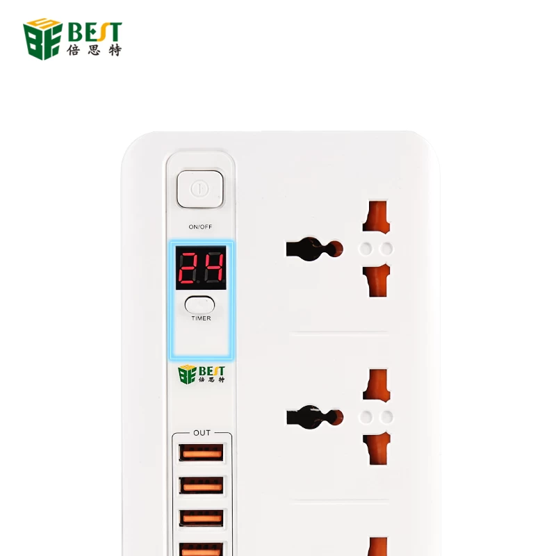 BST-04 Steckdosenleiste Smart Plug Heimelektronik Schnellladung Universalstecker Verlängerungskabel Buchse mit USB-Timer Für EU UK AU