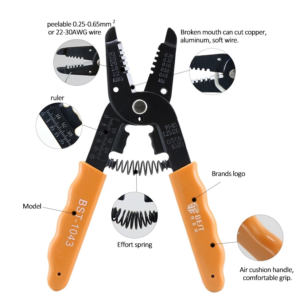 BST-1043 7 in 1 Multi-purpose fishing crimping pliers for wire
