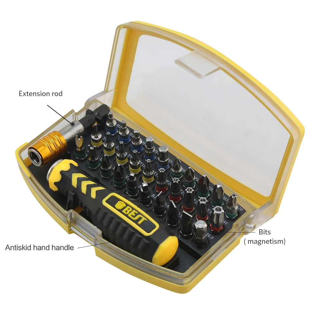 BST-2166A 32 in 1 best ph2 screwdriver bit S2 Alloy Steel Precision Screwdriver Sets for Home appliance repair