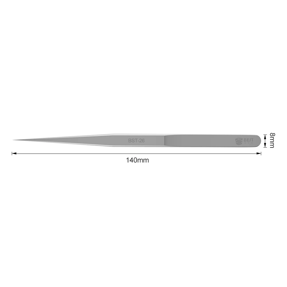 BST-26 Professional Stainless Steel Electronic Pointed Tip Straight Tweezer
