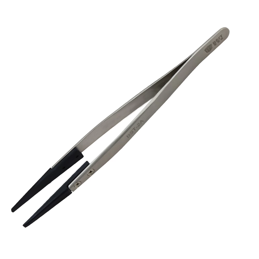 BST-2A Anti-static tweezers with replaceable  flat tip
