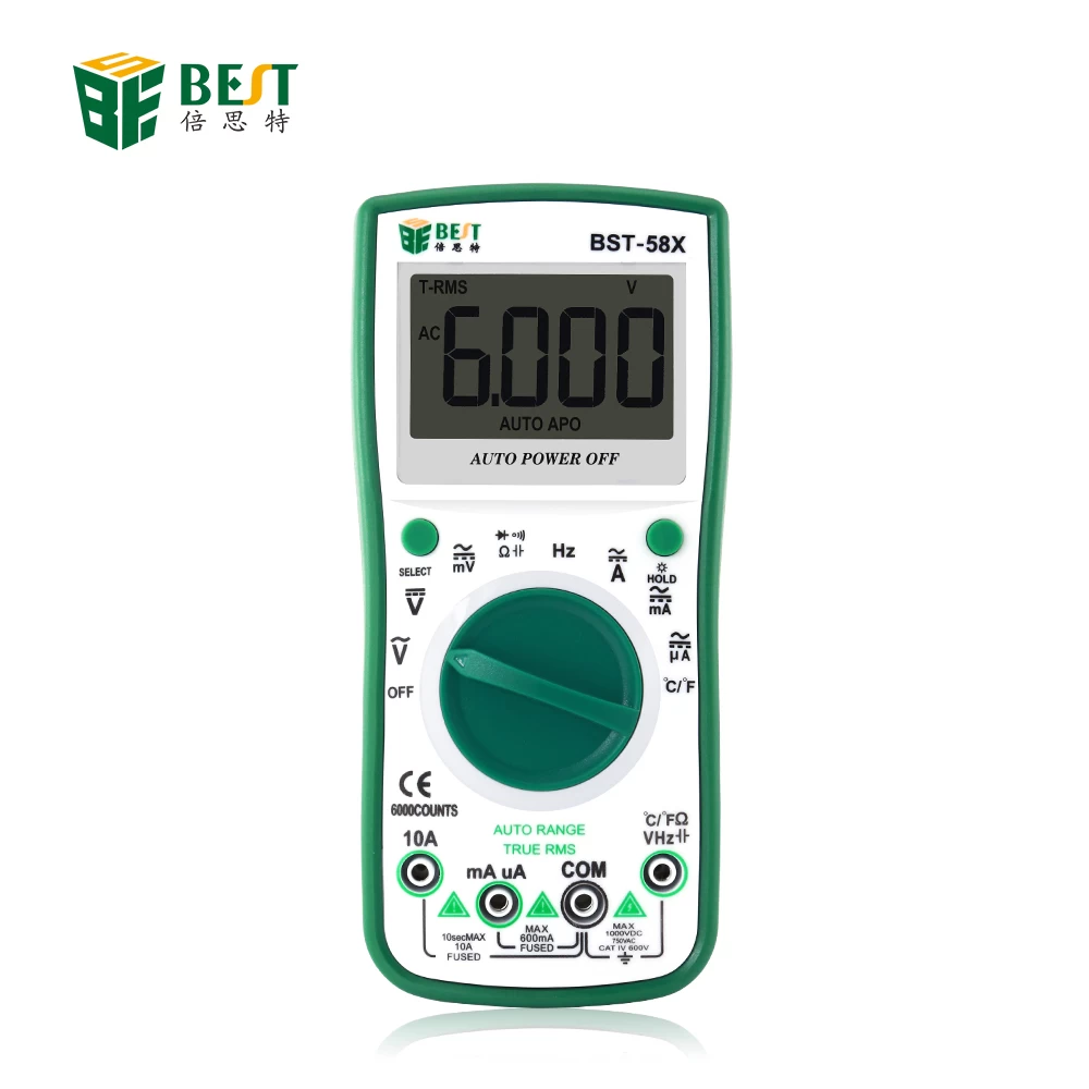 Multimètre numérique automatique BST-58X BST-58X Intelligent 6000 compte  outil de test de courant de tension AC / DC
