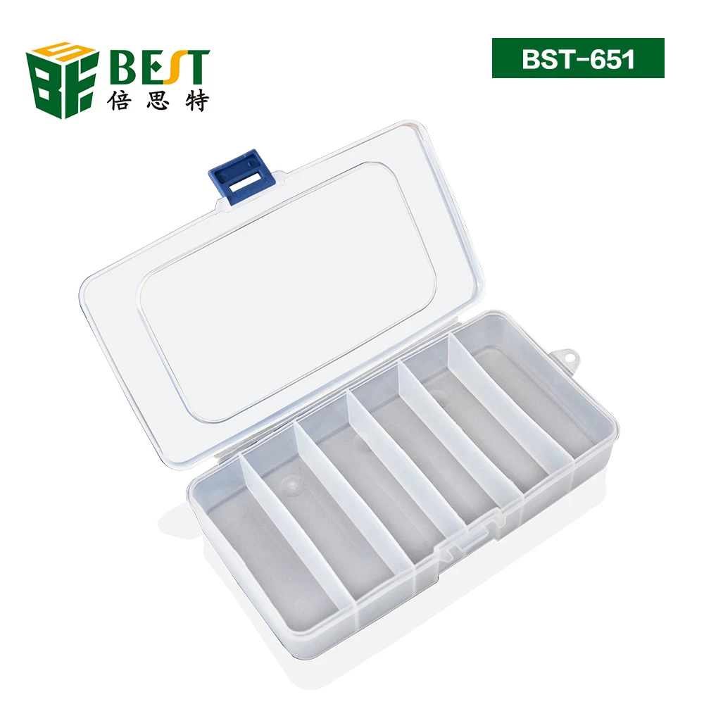 BST-651 6 lattices Transparent plastic storage box