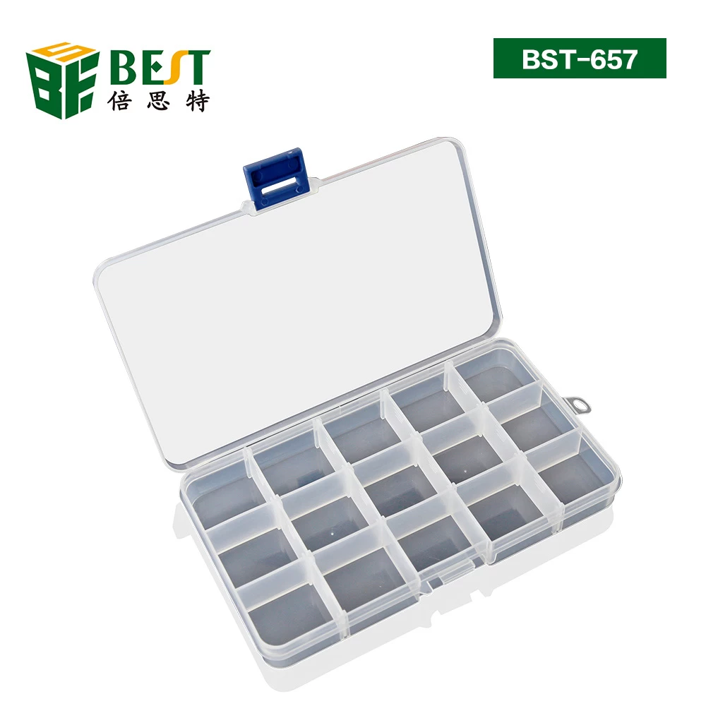 BST-657 15 lattices Transparent plastic storage box