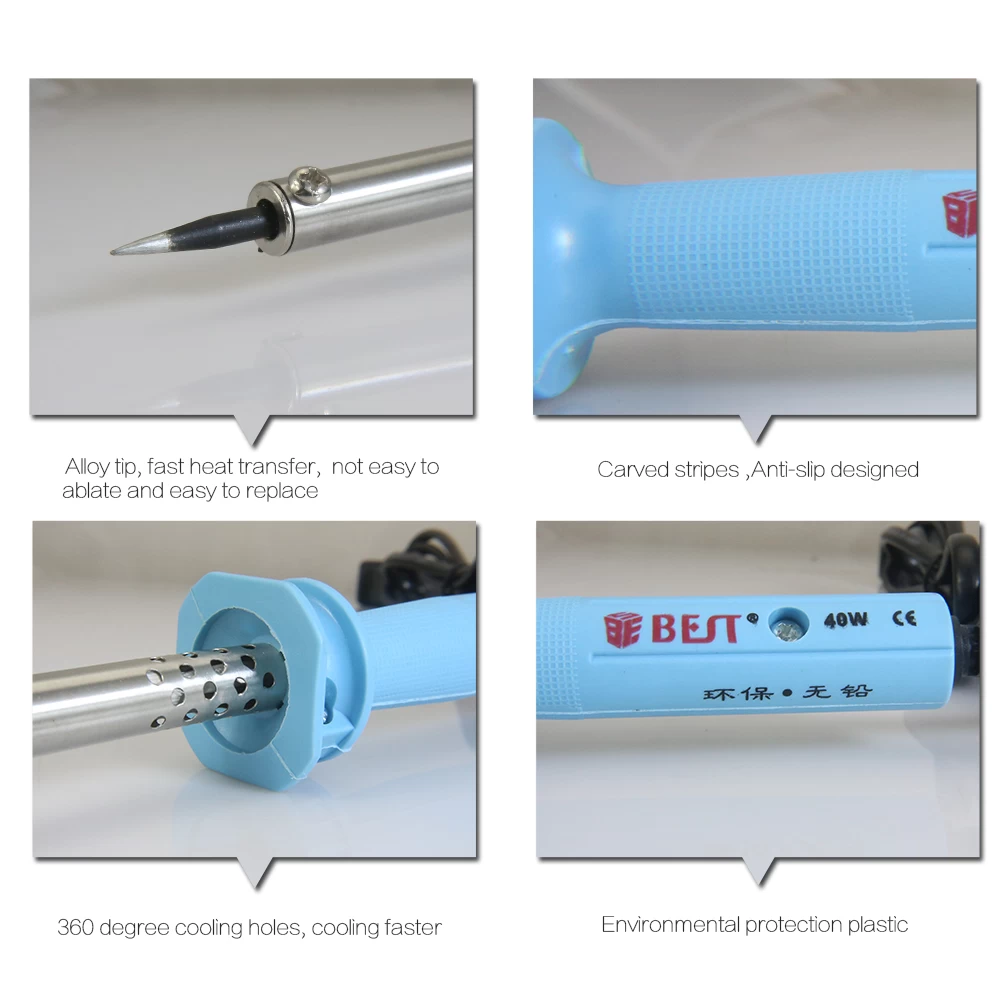 BST-802 High quality lead free mobile phone electric soldering iron kit 30W 40W 60W