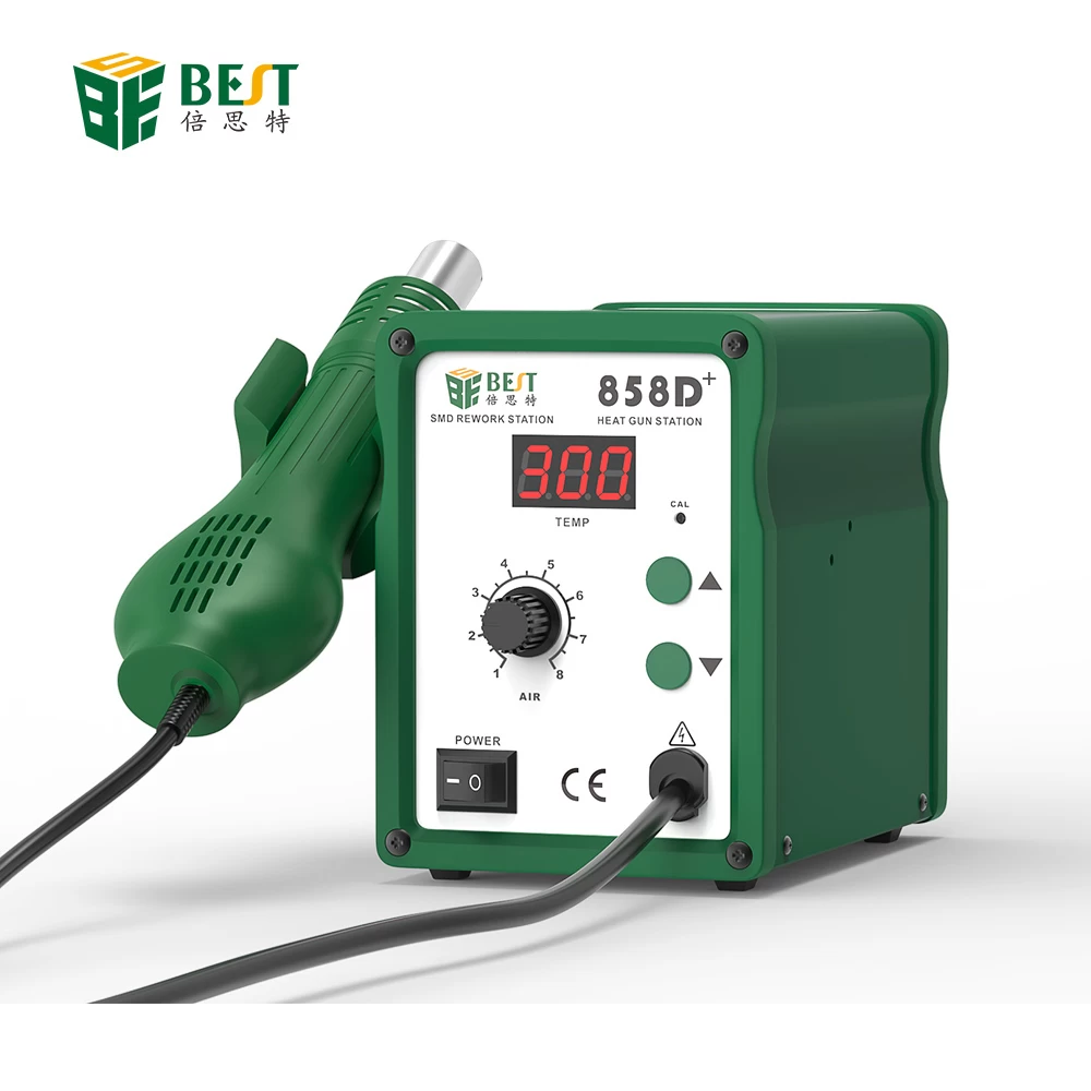 BST-858D+ Factory Direct High Quality Soldering Desoldering Hot Air Gun Rework Station for iPhone/Smartphone Mobile Repair Tool