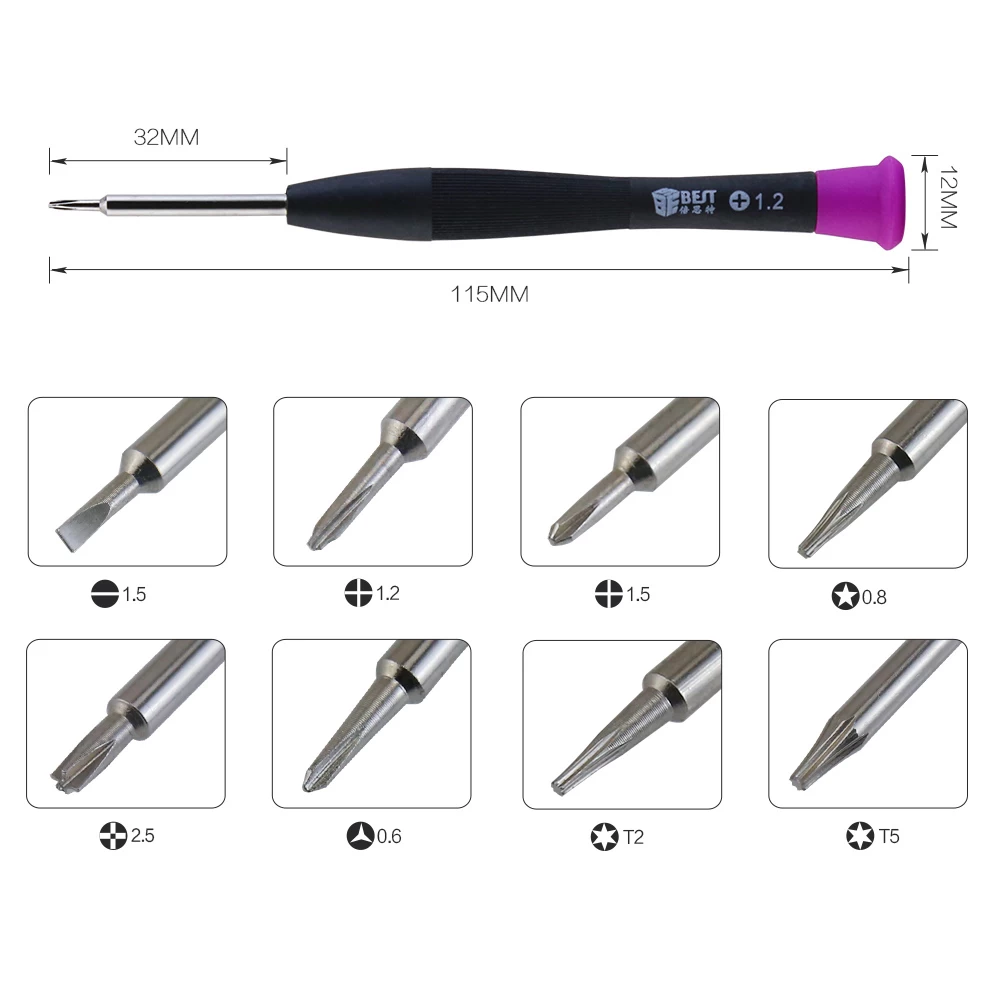 BST 8801B 8 in 1 Magnetic Precision Screwdriver Set Repair Open Tool Kit For iPhone 4/5/6 Macbook Samsung Galaxy