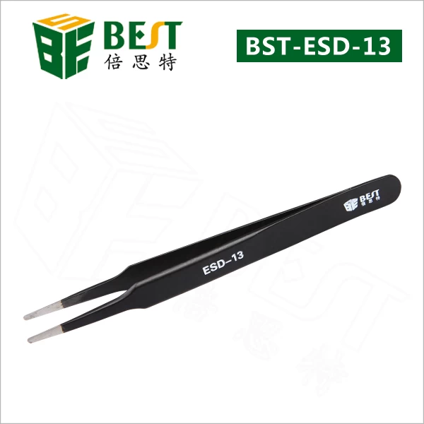 중국 BST-ESD-13 스테인레스 스틸 비자 성 정전기 방지 라운드 팁 핀셋 제조업체