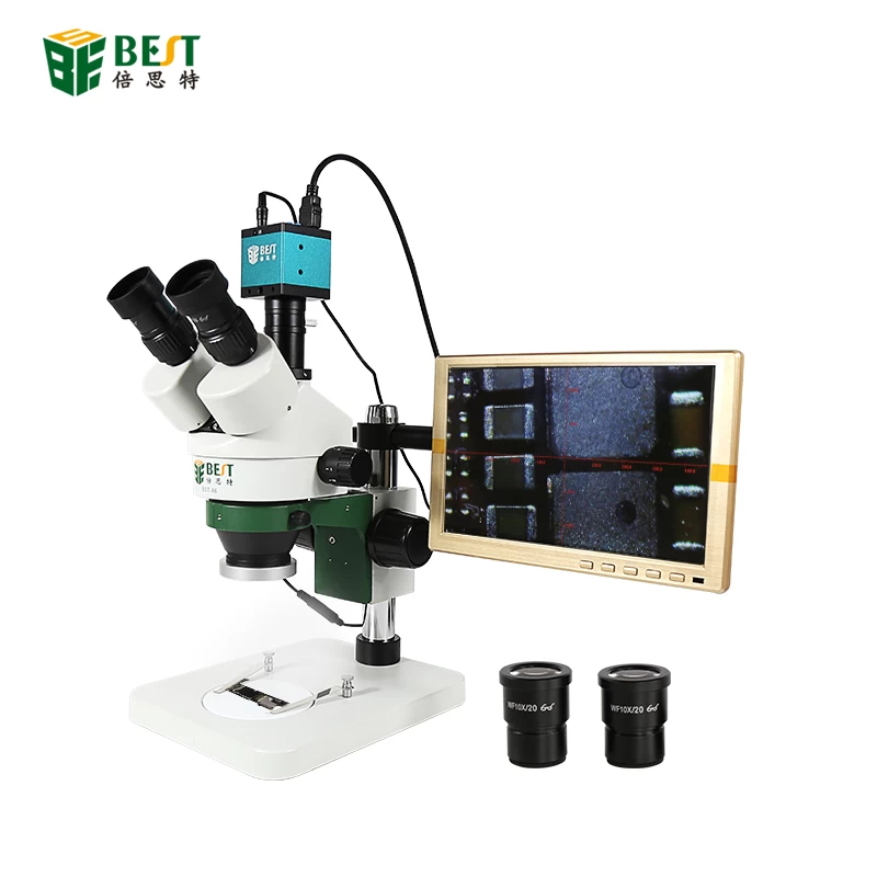 La version trinoculaire du microscope stéréo BST-X6-II peut être connectée à l'écran de la caméra - deuxième génération