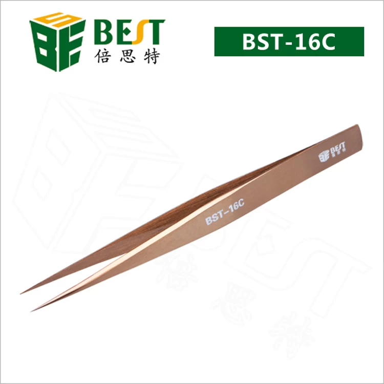 China Hersteller Edelstahl Pinzette Antistatische Pinzette BST-16C