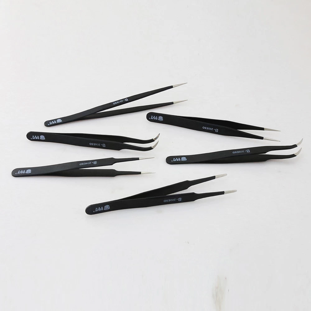 BST-202 curved tweezers eyelashes extended stainless steel