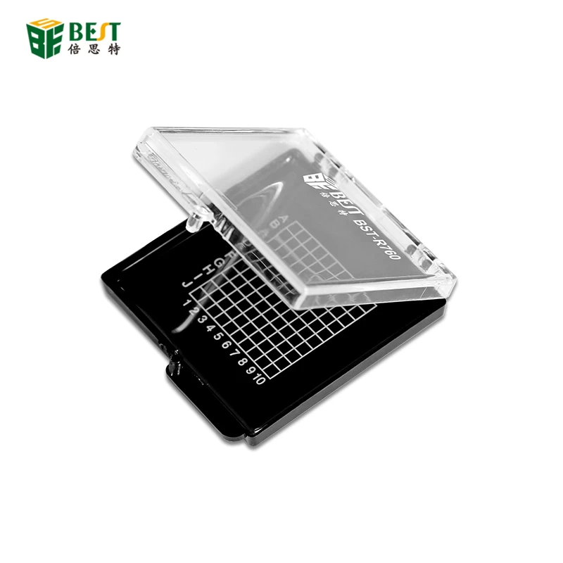 BESTOOL 760High-Qualität ESD-Aufbewahrungsboxen CLAMSHELL CASE CPU-Bauteilbox für Intel 775 1155 1156 0ther IC Protection Box