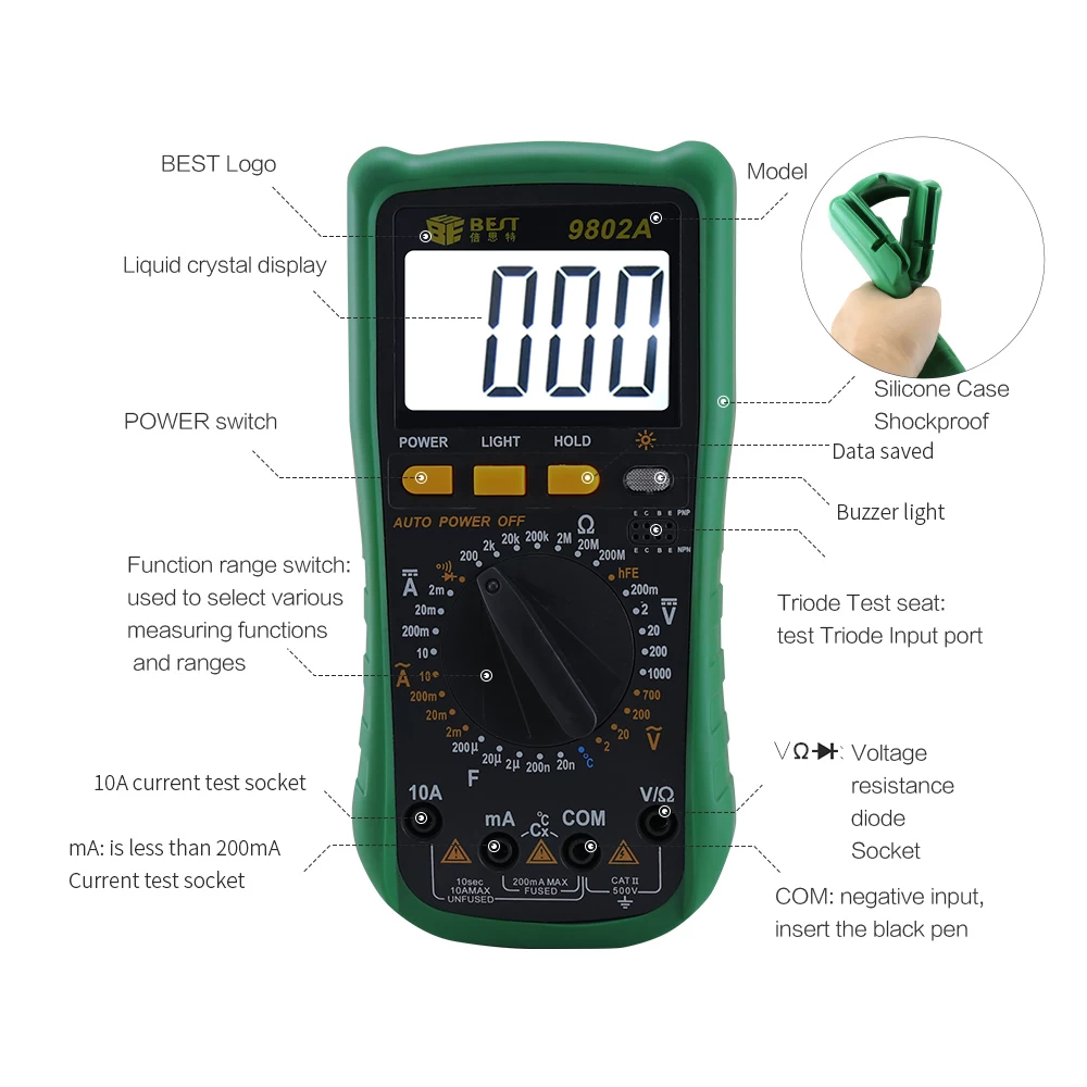 NEW Item Precision Multimeter Repair Tools BEST-9802A
