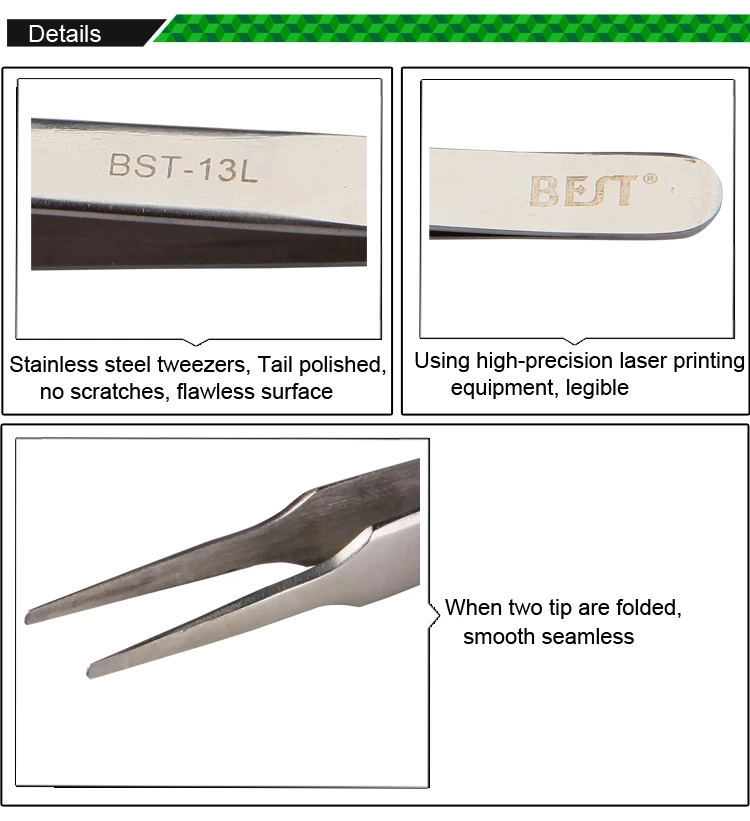 Stainless Steel Tweezers with Round Tip Factory Supplier