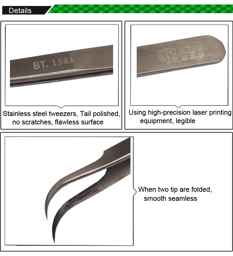wholesale tweezers Anti-static Stainless Tweezers BST-158A