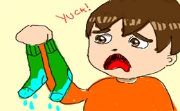 Why wet socks are hard to remove?